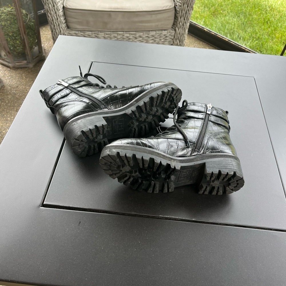 Marc Fisher Lug Sole Black Boots - Picture 3 of 5